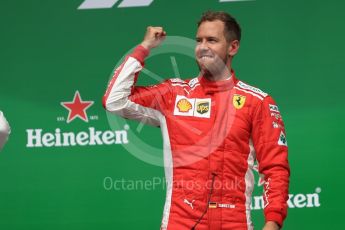 World © Octane Photographic Ltd. Formula 1 – Canadian GP - Race Podium. Scuderia Ferrari SF71-H – Sebastian Vettel. Circuit Gilles Villeneuve, Montreal, Canada. Sunday 10th June 2018.