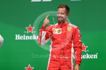 World © Octane Photographic Ltd. Formula 1 – Canadian GP - Race Podium. Scuderia Ferrari SF71-H – Sebastian Vettel. Circuit Gilles Villeneuve, Montreal, Canada. Sunday 10th June 2018.