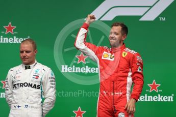 World © Octane Photographic Ltd. Formula 1 – Canadian GP - Race Podium. Scuderia Ferrari SF71-H – Sebastian Vettel. Circuit Gilles Villeneuve, Montreal, Canada. Sunday 10th June 2018.