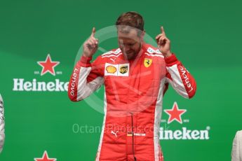 World © Octane Photographic Ltd. Formula 1 – Canadian GP - Race Podium. Scuderia Ferrari SF71-H – Sebastian Vettel. Circuit Gilles Villeneuve, Montreal, Canada. Sunday 10th June 2018.