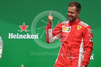 World © Octane Photographic Ltd. Formula 1 – Canadian GP - Race Podium. Scuderia Ferrari SF71-H – Sebastian Vettel. Circuit Gilles Villeneuve, Montreal, Canada. Sunday 10th June 2018.