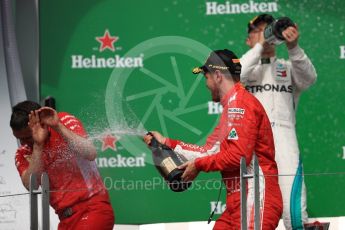 World © Octane Photographic Ltd. Formula 1 – Canadian GP - Race Podium. Scuderia Ferrari SF71-H – Sebastian Vettel. Circuit Gilles Villeneuve, Montreal, Canada. Sunday 10th June 2018.