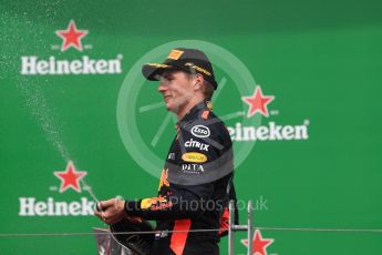 World © Octane Photographic Ltd. Formula 1 – Canadian GP - Race Podium. Aston Martin Red Bull Racing TAG Heuer RB14 – Max Verstappen. Circuit Gilles Villeneuve, Montreal, Canada. Sunday 10th June 2018.