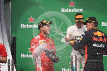 World © Octane Photographic Ltd. Formula 1 – Canadian GP - Race Podium. Scuderia Ferrari SF71-H – Sebastian Vettel, Mercedes AMG Petronas Motorsport AMG F1 W09 EQ Power+ - Valtteri Bottas and Aston Martin Red Bull Racing TAG Heuer RB14 – Max Verstappen. Circuit Gilles Villeneuve, Montreal, Canada. Sunday 10th June 2018.