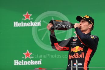 World © Octane Photographic Ltd. Formula 1 – Canadian GP - Race Podium. Aston Martin Red Bull Racing TAG Heuer RB14 – Max Verstappen. Circuit Gilles Villeneuve, Montreal, Canada. Sunday 10th June 2018.