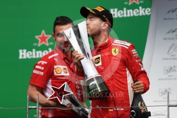 World © Octane Photographic Ltd. Formula 1 – Canadian GP - Race Podium. Scuderia Ferrari SF71-H – Sebastian Vettel. Circuit Gilles Villeneuve, Montreal, Canada. Sunday 10th June 2018.