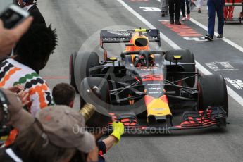 World © Octane Photographic Ltd. Formula 1 – Canadian GP - Race Podium. Aston Martin Red Bull Racing TAG Heuer RB14 – Max Verstappen. Circuit Gilles Villeneuve, Montreal, Canada. Sunday 10th June 2018.