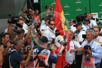 World © Octane Photographic Ltd. Formula 1 – Canadian GP - Race Podium. Scuderia Ferrari SF71-H – Sebastian Vettel. Circuit Gilles Villeneuve, Montreal, Canada. Sunday 10th June 2018.