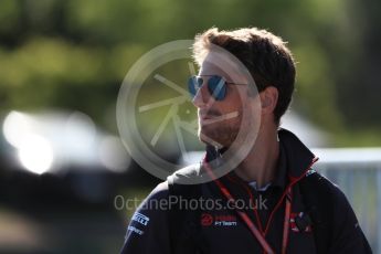 World © Octane Photographic Ltd. Formula 1 – Canadian GP - Paddock. Haas F1 Team VF-18 – Romain Grosjean. Circuit Gilles Villeneuve, Montreal, Canada. Friday 8th June 2018.