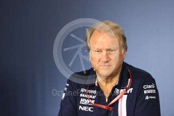 World © Octane Photographic Ltd. Formula 1 - Canadian GP – Friday FIA Team Press Conference. Robert Fernley - Deputy Team Principal of Sahara Force India. Circuit Gilles Villeneuve, Montreal, Canada. Friday 8th June 2018.