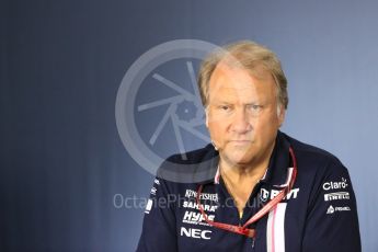 World © Octane Photographic Ltd. Formula 1 - Canadian GP – Friday FIA Team Press Conference. Robert Fernley - Deputy Team Principal of Sahara Force India. Circuit Gilles Villeneuve, Montreal, Canada. Friday 8th June 2018.