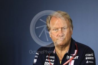 World © Octane Photographic Ltd. Formula 1 - Canadian GP – Friday FIA Team Press Conference. Robert Fernley - Deputy Team Principal of Sahara Force India. Circuit Gilles Villeneuve, Montreal, Canada. Friday 8th June 2018.