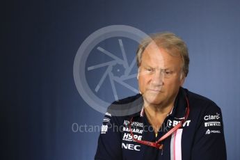 World © Octane Photographic Ltd. Formula 1 - Canadian GP – Friday FIA Team Press Conference. Robert Fernley - Deputy Team Principal of Sahara Force India. Circuit Gilles Villeneuve, Montreal, Canada. Friday 8th June 2018.