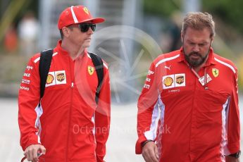 World © Octane Photographic Ltd. Formula 1 – Canadian GP - Paddock. Scuderia Ferrari SF71-H – Kimi Raikkonen and Gino Rosato – Ferrari Corporate Affairs. Circuit Gilles Villeneuve, Montreal, Canada. Thursday 7th June 2018.