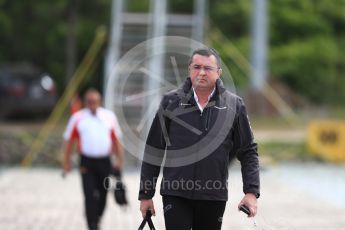 World © Octane Photographic Ltd. Formula 1 – Canadian GP - Paddock. Eric Boullier - Racing Director of McLaren Honda. Circuit Gilles Villeneuve, Montreal, Canada. Thursday 7th June 2018.