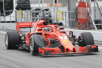 World © Octane Photographic Ltd. Formula 1 – Winter Test 1. Scuderia Ferrari SF71-H – Kimi Raikkonen, Circuit de Barcelona-Catalunya, Spain. Monday 26th February 2018.