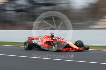 World © Octane Photographic Ltd. Formula 1 – Winter Test 1. Scuderia Ferrari SF71-H – Kimi Raikkonen, Circuit de Barcelona-Catalunya, Spain. Monday 26th February 2018.