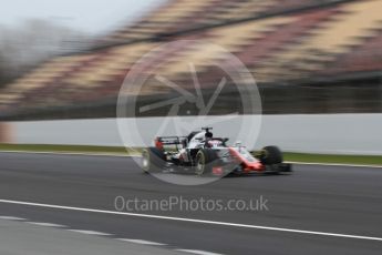 World © Octane Photographic Ltd. Formula 1 – Winter Test 1. Haas F1 Team VF-18 – Romain Grosjean. Circuit de Barcelona-Catalunya, Spain. Monday 26th February 2018.