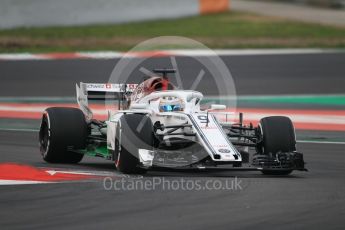 World © Octane Photographic Ltd. Formula 1 – Winter Test 1. Alfa Romeo Sauber F1 Team C37 – Marcus Ericsson. Circuit de Barcelona-Catalunya, Spain. Monday 26th February 2018.