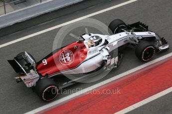 World © Octane Photographic Ltd. Formula 1 – Winter Test 1. Alfa Romeo Sauber F1 Team C37 – Marcus Ericsson, Circuit de Barcelona-Catalunya, Spain. Monday 26th February 2018.