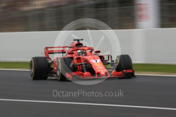 World © Octane Photographic Ltd. Formula 1 – Winter Test 1. Scuderia Ferrari SF71-H – Kimi Raikkonen, Circuit de Barcelona-Catalunya, Spain. Monday 26th February 2018.