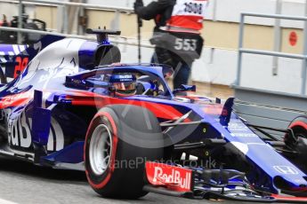 World © Octane Photographic Ltd. Formula 1 – Winter Test 1. Scuderia Toro Rosso STR13 – Brendon Hartley. Circuit de Barcelona-Catalunya, Spain. Monday 26th February 2018.