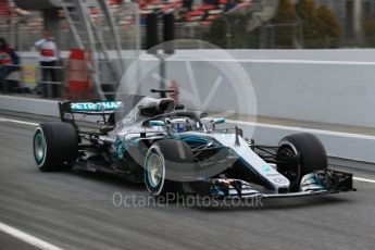 World © Octane Photographic Ltd. Formula 1 – Winter Test 1. Mercedes AMG Petronas Motorsport AMG F1 W09 EQ Power+ - Valtteri Bottas. Circuit de Barcelona-Catalunya, Spain. Monday 26th February 2018.