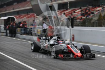 World © Octane Photographic Ltd. Formula 1 – Winter Test 1. Haas F1 Team VF-18 – Romain Grosjean. Circuit de Barcelona-Catalunya, Spain. Monday 26th February 2018.