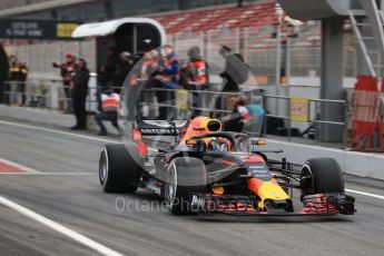 World © Octane Photographic Ltd. Formula 1 – Winter Test 1. Aston Martin Red Bull Racing TAG Heuer RB14 – Daniel Ricciardo. Circuit de Barcelona-Catalunya, Spain. Monday 26th February 2018.