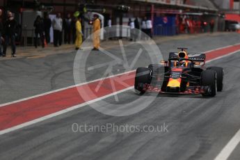 World © Octane Photographic Ltd. Formula 1 – Winter Test 1. Aston Martin Red Bull Racing TAG Heuer RB14 – Daniel Ricciardo. Circuit de Barcelona-Catalunya, Spain. Monday 26th February 2018.