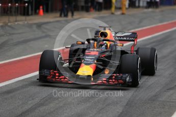 World © Octane Photographic Ltd. Formula 1 – Winter Test 1. Aston Martin Red Bull Racing TAG Heuer RB14 – Daniel Ricciardo. Circuit de Barcelona-Catalunya, Spain. Monday 26th February 2018.