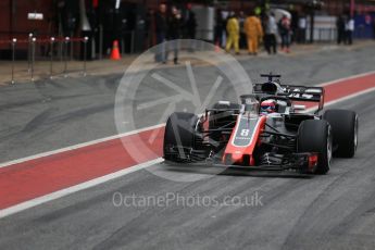 World © Octane Photographic Ltd. Formula 1 – Winter Test 1. Haas F1 Team VF-18 – Romain Grosjean. Circuit de Barcelona-Catalunya, Spain. Monday 26th February 2018.