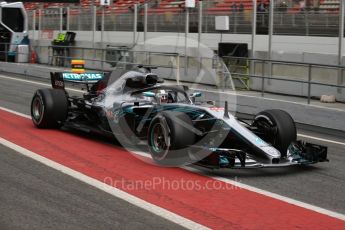 World © Octane Photographic Ltd. Formula 1 – Winter Test 1. Mercedes AMG Petronas Motorsport AMG F1 W09 EQ Power+ - Lewis Hamilton. Circuit de Barcelona-Catalunya, Spain. Monday 26th February 2018.