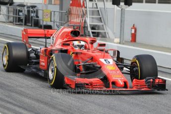 World © Octane Photographic Ltd. Formula 1 – Winter Test 1. Scuderia Ferrari SF71-H – Sebastian Vettel, Circuit de Barcelona-Catalunya, Spain. Tuesday 27th February 2018.