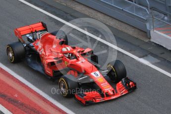 World © Octane Photographic Ltd. Formula 1 – Winter Test 1. Scuderia Ferrari SF71-H – Sebastian Vettel, Circuit de Barcelona-Catalunya, Spain. Tuesday 27th February 2018.