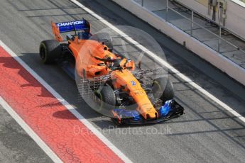 World © Octane Photographic Ltd. Formula 1 – Winter Test 1. McLaren MCL33 – Stoffel Vandoorne. Circuit de Barcelona-Catalunya, Spain. Tuesday 27th February 2018.