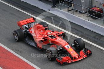 World © Octane Photographic Ltd. Formula 1 – Winter Test 1. Scuderia Ferrari SF71-H – Sebastian Vettel, Circuit de Barcelona-Catalunya, Spain. Tuesday 27th February 2018.