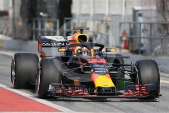 World © Octane Photographic Ltd. Formula 1 – Winter Test 1. Aston Martin Red Bull Racing TAG Heuer RB14 – Max Verstappen. Circuit de Barcelona-Catalunya, Spain. Tuesday 27th February 2018.