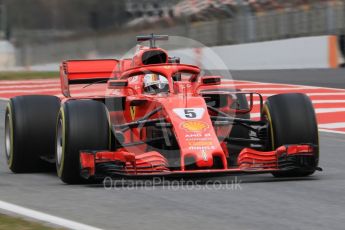 World © Octane Photographic Ltd. Formula 1 – Winter Test 1. Scuderia Ferrari SF71-H – Sebastian Vettel, Circuit de Barcelona-Catalunya, Spain. Tuesday 27th February 2018.