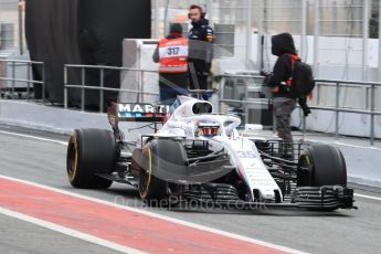 World © Octane Photographic Ltd. Formula 1 – Winter Test 1. Williams Martini Racing FW41 – Sergey Sirotkin. Circuit de Barcelona-Catalunya, Spain. Tuesday 27th February 2018.