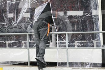 World © Octane Photographic Ltd. Formula 1 – Winter Test 1. McLaren pit wall. Circuit de Barcelona-Catalunya, Spain. Wednesday 28th February 2018.