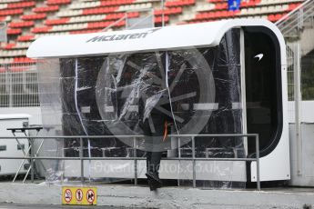 World © Octane Photographic Ltd. Formula 1 – Winter Test 1. McLaren pit wall. Circuit de Barcelona-Catalunya, Spain. Wednesday 28th February 2018.