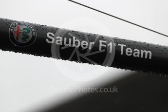 World © Octane Photographic Ltd. Formula 1 – Winter Test 1. Alfa Romeo Sauber F1 Team logo. Circuit de Barcelona-Catalunya, Spain. Wednesday 28th February 2018.