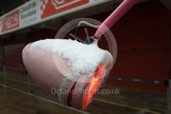 World © Octane Photographic Ltd. Formula 1 – Winter Test 1 – The 3rd day starts with snowfall at the circuit. Circuit de Barcelona-Catalunya, Spain. Wednesday 28th February 2018.