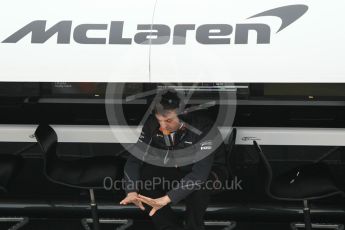 World © Octane Photographic Ltd. Formula 1 – Winter Test 1. McLaren pitwall. Circuit de Barcelona-Catalunya, Spain. Thursday 1st March 2018.