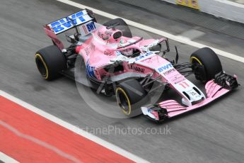 World © Octane Photographic Ltd. Formula 1 – Winter Test 1. Sahara Force India VJM11 Sergio Perez. Circuit de Barcelona-Catalunya, Spain. Thursday 1st March 2018.