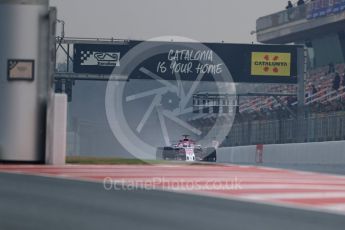 World © Octane Photographic Ltd. Formula 1 – Winter Test 1. Sahara Force India VJM11 Sergio Perez. Circuit de Barcelona-Catalunya, Spain. Thursday 1st March 2018.