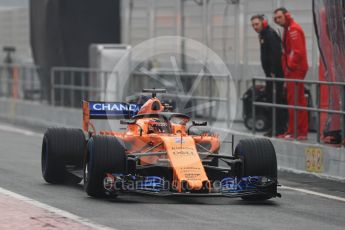 World © Octane Photographic Ltd. Formula 1 – Winter Test 1. McLaren MCL33 – Stoffel Vandoorne. Circuit de Barcelona-Catalunya, Spain. Thursday 1st March 2018.