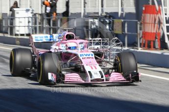 World © Octane Photographic Ltd. Formula 1 – Winter Test 2. Sahara Force India VJM11 Sergio Perez. Circuit de Barcelona-Catalunya, Spain. Tuesday 6th March 2018.