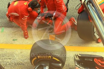 World © Octane Photographic Ltd. Formula 1 – Winter Test 2. Scuderia Ferrari SF71-H pitstop practice – Sebastian Vettel, Circuit de Barcelona-Catalunya, Spain. Tuesday 6th March 2018.